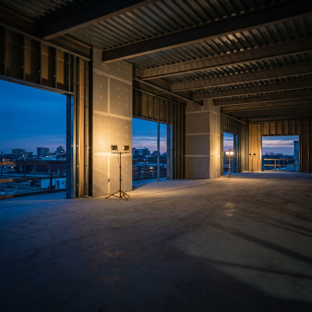 Commercial construction project in progress